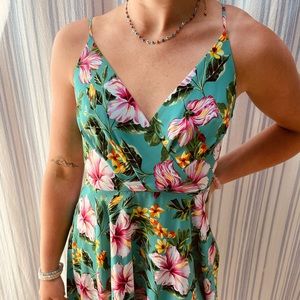 Teal Floral Sundress
